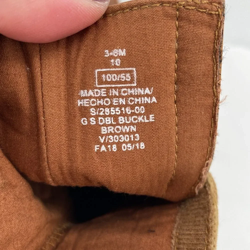 Old Navy Brown Buckle Boots Baby Girl size 3-6 months